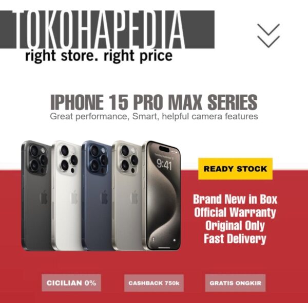 (RESMI) iPhone 15 Pro 15 Pro Max 128GB 256 512 1TB Titanium RESMI IBOX - 15 PRO 256GB, Natural