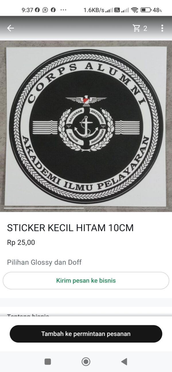 Sticker Kecil Hitam 10 cm